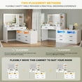 thumbnail image 6 of Vanity Desk with Mirror and Lights, RGB Makeup Vanity Table Set with 10 Drawers and 4 Storage Shelves, 3 Lighting Modes Adjustable, Large Makeup Dressing Table with Charging Station,, 6 of 13