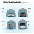 thumbnail image 5 of ADVANCE OUTDOOR 12x20 ft Canopy Garage Heavy Duty Carport, Adjustable Peak Height from 9.5ft to 11ft, with Removable Sidewalls and Doors, Gray, 5 of 7