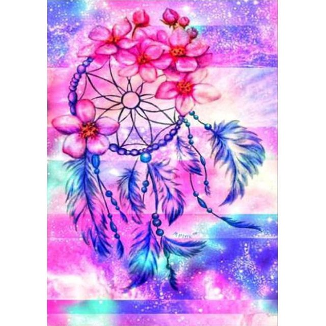 Kits completos de pintura de diamante 5D, manualidades con diamantes de imitación, decoración de la pared del hogar, atrapasueños de rosas