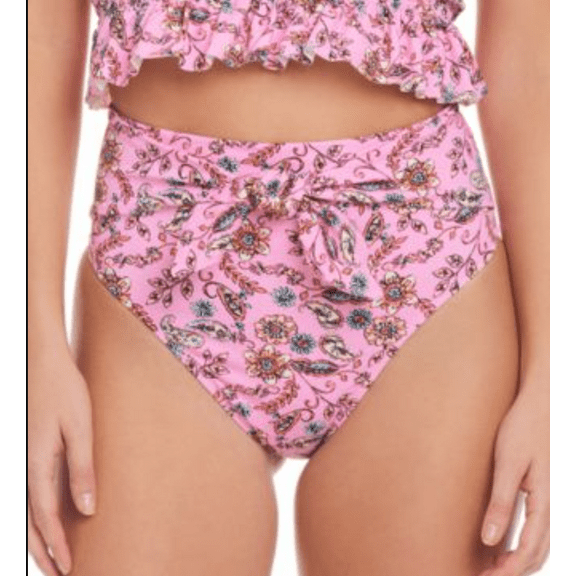 Jessica Simpson Women's Tie-Front Floral-Print High-Waist Bottom, Medium