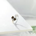 thumbnail image 4 of Gem Stone King 0.90 Ct Brown Smoky Quartz 925 Silver and 10K Yellow Gold Lab Grown Diamond 2 Heart Promise Couple Engagement Mother Ring, 4 of 5