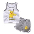 thumbnail image 3 of Camiseta de algodón de Pikachu para niñas y pantalones cortos, conjunto de 2 uds. De ropa de dibujos animados de Pokémon para niños, traje deportivo de la Patrulla Canina para verano, 3 of 5