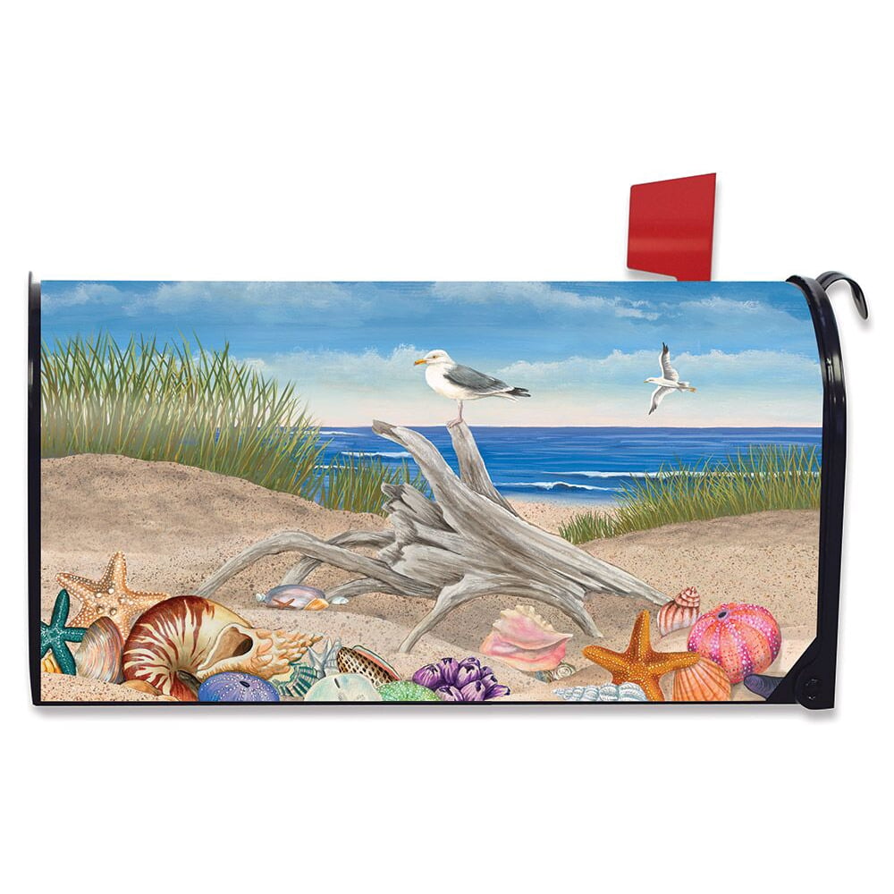 Ocean Breeze Summer Magnetic Mailbox Cover Nautical Seashells Briarwood ...