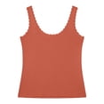 thumbnail image 3 of Duoif Womens Tank Tops, Ribbed Square Neck Vest, Summer Knitted Sweater Top Womens Shirts Orange S, 3 of 5