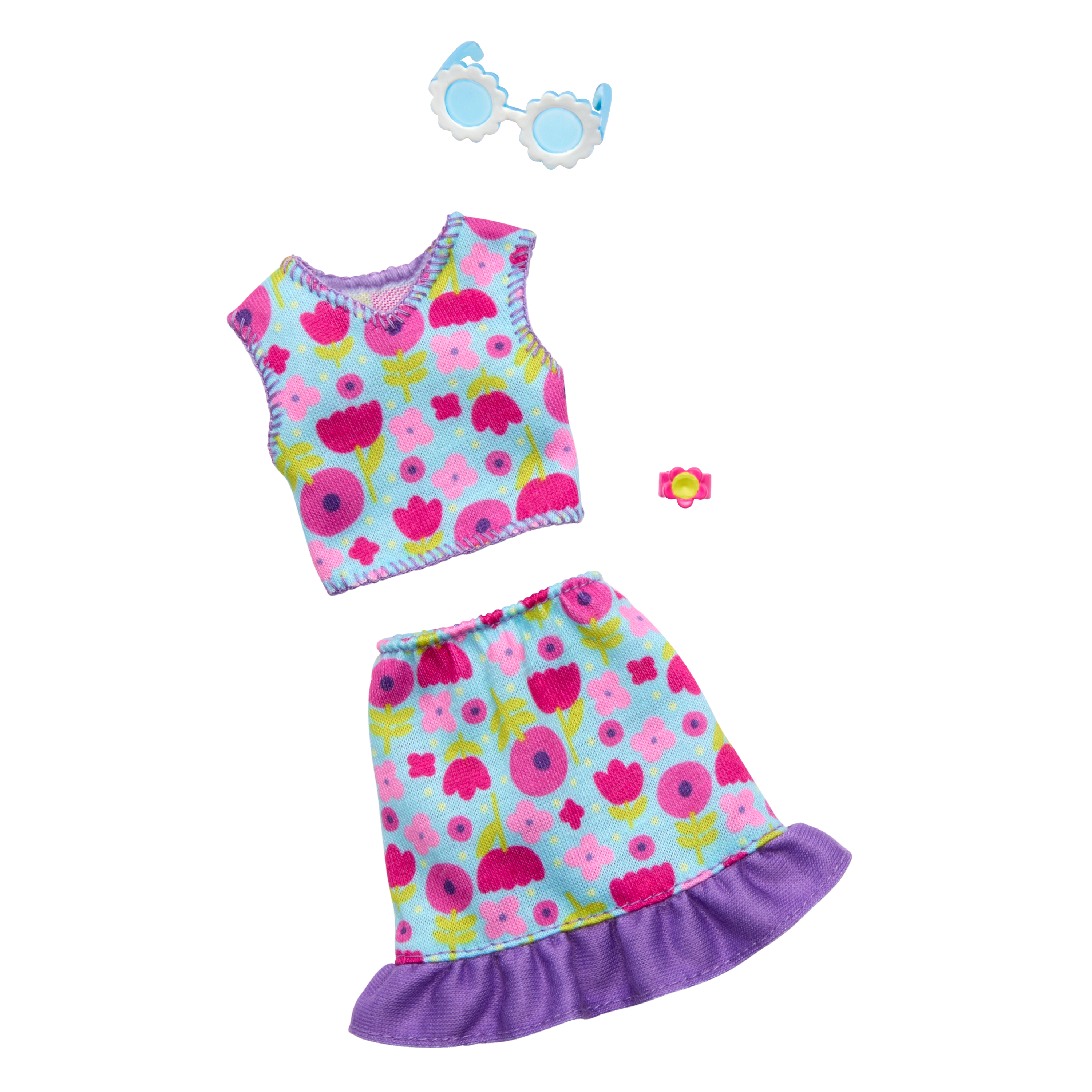 Barbie Tenue Coffret avec haut, jupe et accessoires floraux