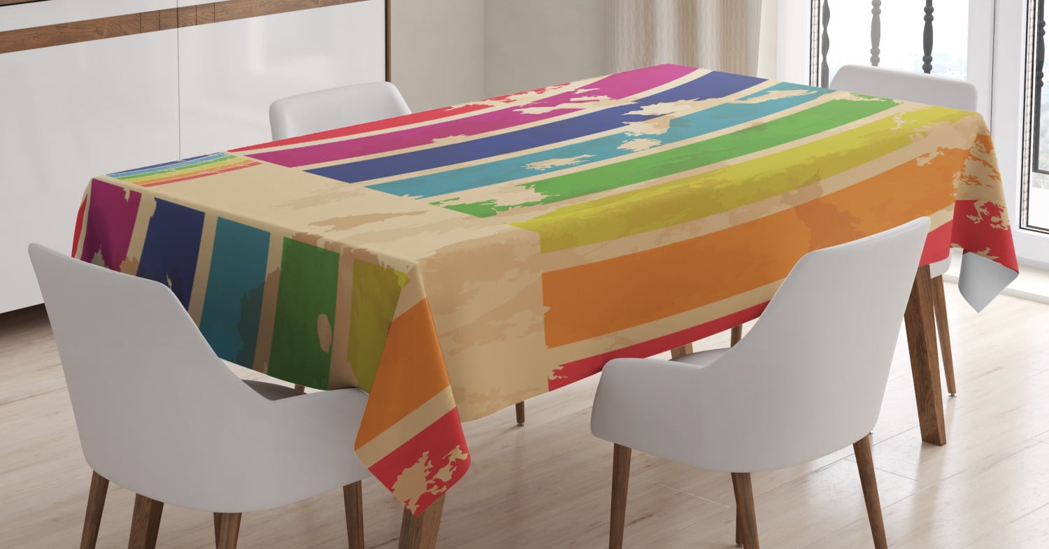 Moslion Doodle Tablecloth Home Decor Bright Graffiti with Grunge Effect Spiral Stripes Table Covers Polyester Rectangular Tablecloths Kitchen 52x70 Inch Multicolor Moslion Doodle Tablecloth Home Decor Bright Graffiti with Grunge Effect Spiral Stripes Table Covers Polyester Rectangular Tablecloths Kitchen 52x70 Inch Multicolor