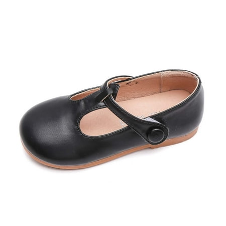 

Honeeladyy Toddler Kid Shoes Baby Girl Children s Soft-soled Baotou Anti-collision Soft-soled Small Leather Shoes Princess Shoes Black Clearance under 10$