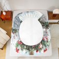 thumbnail image 5 of jejeloiu Retro Floral Christmas Snowflake Red Green White King Sheet Set,Luxury Bedding,4 Pieces, 5 of 7