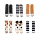 thumbnail image 5 of Jumpingount Calcetines de animales Calcetería de lana de coral Tubo medio Acogedor regalo de Navidad Ropa de mujer con puntos peludos Tira negra tira negra 5piezas, 5 of 6