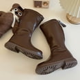 thumbnail image 5 of XXWXYD Baby Boot Fashion Autumn Winter Children Boots Boys Girls Ankle Boots Thick Soles Non Slip Classic Casual Solid Color Simple British Style(5.5-6 Years,Brown), 5 of 9