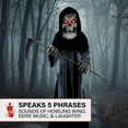 thumbnail image 6 of Haunted Hill Farm 8.5 ft Motion-Activated Ginormous Reaper Animatronic, Outdoor Halloween Decor, HHGINORMRPR-3FLSA, 6 of 17