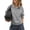 Gray, variant on Dxzfnsa Half Button Sweatshirts for Women Women's Fashion Casual Solid Color Pullover Sweatshirts Loose Turndown Collar Long Sleeve Blouses Tops