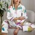 thumbnail image 6 of Uemuo Yoga Dogs Poses Pattern Womens Pajama Sets,PJ Set for Women,Pajamas for Women Logo,Long Sleeve Pajama Set for Women,Soft Long Sleeve Top With Pants-Large, 6 of 9