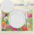 thumbnail image 3 of Ambesonne Modern Place Mats Set of 4, Tulips Urban Graphic, Standard Size, Pink Green, 3 of 6