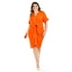 thumbnail image 5 of Vestido drapeado con botones Roman Fashion /Tallas Extras, 1059 (Naranja) naranja 42, 5 of 7