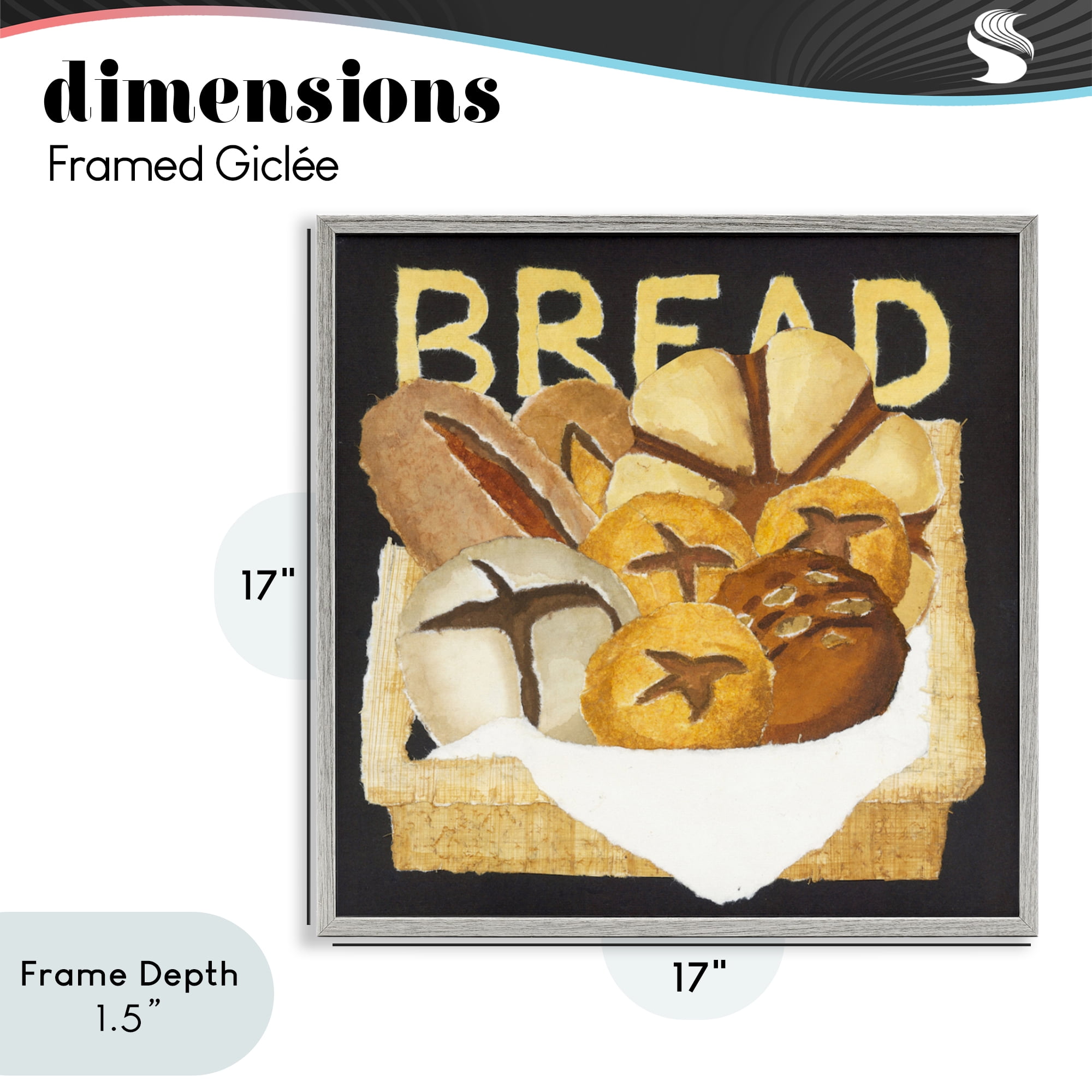 Stupell Industries Bread Assorted Box Gray Framed Giclee Art, design by Nancy Overton
