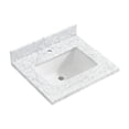 thumbnail image 5 of Zevio 25"W x 22"D Natural Marble Vanity Top in Carrara White with Ceramic Sink, 5 of 12