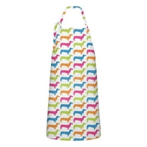 Colorful Funny Dachshund Apron-Garden Aprons for Women with Pockets-Cotton Linen Waterproof Kitchen Cooking Gardening Aprons Adjustable for Kitchen,Cooking,BBQ and Salon 33x27 Inch