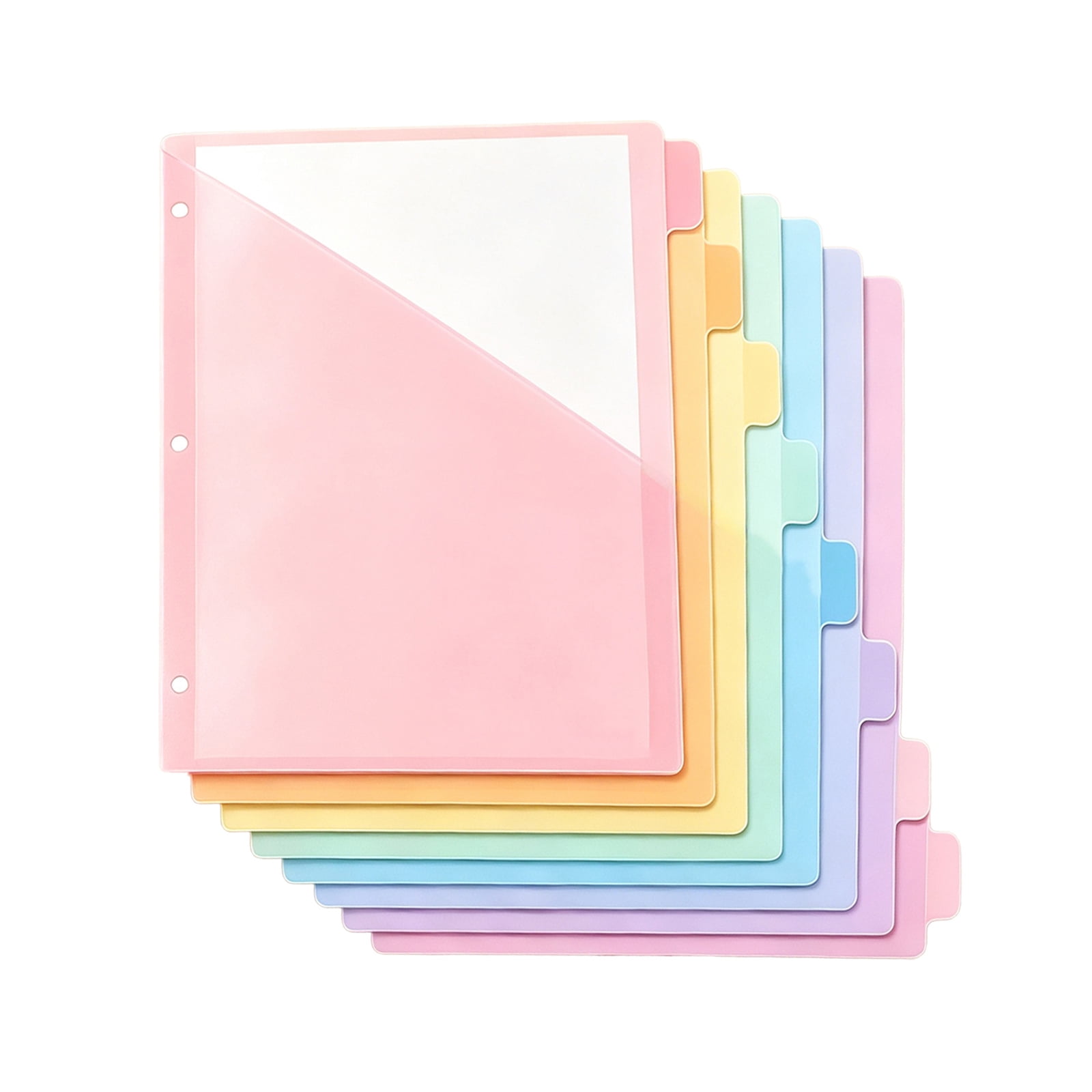 Single Pocket File Dividers Pastel Writable Design Practical Binder Filing Accessories