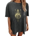 thumbnail image 1 of Blusa de manga corta con diseño de calavera y esqueleto de manga caída vintage para mujer Pompotops hfajkhk128017, 1 of 9