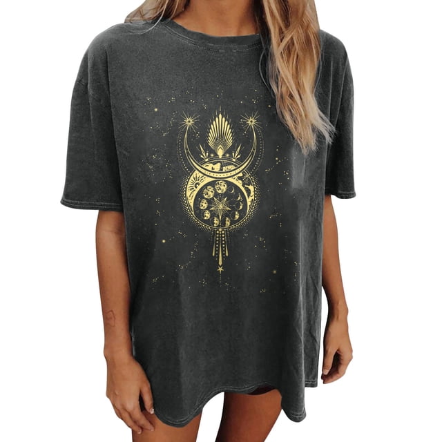 Blusa de manga corta con diseño de calavera y esqueleto de manga caída vintage para mujer Pompotops hfajkhk128017