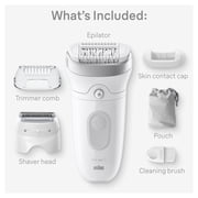 Braun Silk-epil 7 Epilator, Wide Head, Wet & Dry, Includes Shaver Head, SE7-041, Silver