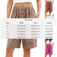 thumbnail image 3 of fheaev Wide Leg Shorts for Women Elastic Waist Knee Length Loose Fit with Pockets Summer Casual Beach Vacation Wear M-3XL, 3 of 6