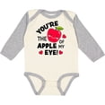 thumbnail image 3 of Inktastic Youre the Apple of My Eye Valentine Pun with Cute Apple Boys or Girls Long Sleeve Baby Bodysuit, 3 of 5