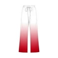 thumbnail image 4 of lcziwo Lightning Sales, Linen Capri Pants for Women 2025 Summer Gradient Print Cropped Pants Casual Drawstring Waisted Loose Wide Leg Trousers with Pockets Red XL, 4 of 6