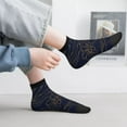 thumbnail image 5 of Goofa Copper-Gold Gloss Outline Flower Pattern Non Slip Socks with Grips for Elderly, Crew Socks Yoga Hospital Socks Cushioned Sole Gripper Socks for Men Women, 5 of 5