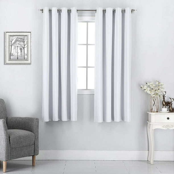 White Blackout Window Curtain Panels, 100 Inch Wide Curtain Panels