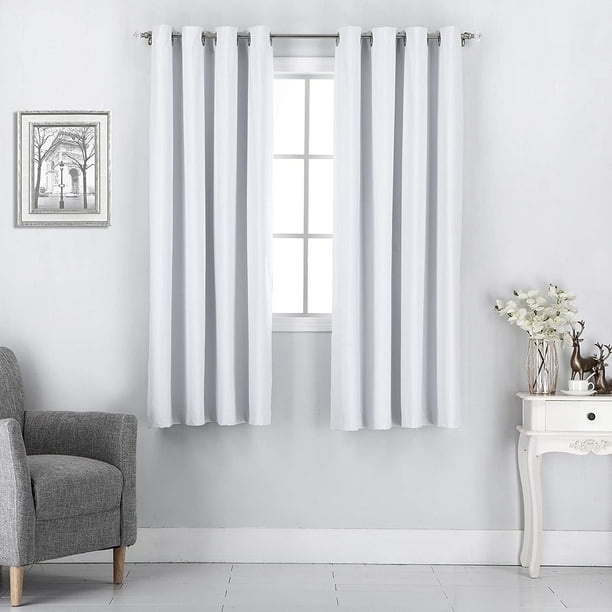 White Blackout Window Curtain Panels 100 Sunlight Blocking Curtains Ds For Bedroom Dining Room Set Of 2 52 Inches Wide X 63 Long Com White Blackout Window Curtain Panels, 100 Inch Wide Curtain Panels