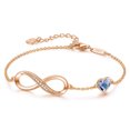 thumbnail image 1 of 1 pulsera de joyería (color rosa) de plata de ley 927 con circonita cúbica para mujer, símbolo del infinito, amor, regalo para cumpleaños, Navidad, día de San Valentín, 1 of 3