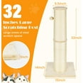 thumbnail image 2 of Cat Scratching Post 32 Inch High, 5.5 Inch Large Diameter Natural Sisal Cat Scratch Post, Scratch-Resistant and Durable Tall Cat Scratcher for Indoor Cats, Protect Your Furniture, Beige, 2 of 7