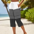 thumbnail image 2 of Kezqiaxn Women's Capris Faashion Drawstring Floral Printed Elastic Waist Loose Casual Cropped Pants with Pockets Womens Capri Pants, 2 of 5