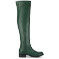 thumbnail image 3 of BLISSFUL STEP Women's Round Toe Block Heel Over Knee High Boots Green 7, 3 of 7