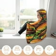 thumbnail image 6 of Cheeseburgers Hamburgers Wearable Hooded Blanket Warm Cozy Throw Blanket Cloak Hoodie for Adult Women Men, 6 of 6