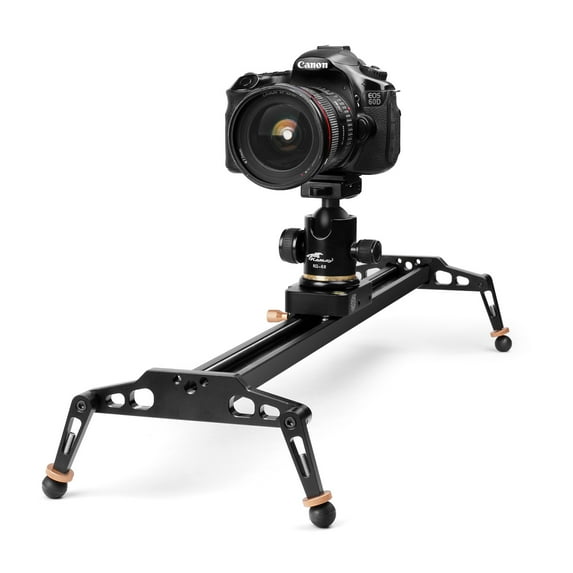 24 inches / 60cm Camera Slider for DSLR, Aluminum Alloy Dolly Track Video Stabilizer Rail System w/ 17.6lbs/8kg Loading for Cinematic Film Video Footage Studio Photography, Fits Sony Canon Nikon