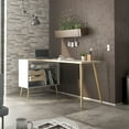 thumbnail image 5 of Tvilum Diana 2 Drawer Office Desk with 3 Shelves for Adults, White and Oak Structure, 5 of 14