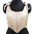 thumbnail image 2 of Mrat Crop Tank Tops Women Lace-Up Solid Fishbone Court Vintage Corset Straps Tank Tops Shapewear Classic Cami S-31 Beige S, 2 of 8