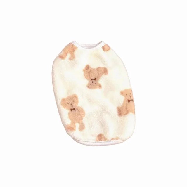 Mono de franela con estampado de oso para mascotas, Jersey de invierno de felpa para perros pequeños y medianos, pijama bonito para Chihuahua y Caniche