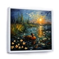 thumbnail image 2 of Designart "Ducks at the Pond Blue Edition I" Animals Framed Wall Art - Traditional Blue Duck Bedroom Framed Canvas Wall Art, 2 of 6