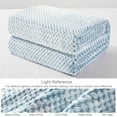 thumbnail image 4 of Exclusivo Mezcla Waffle Textured Soft Fleece Blanket, King Size Bed Blanket, Cozy Warm and Lightweight (Mixed Slate Blue, 90"x104"), 4 of 7