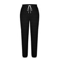 thumbnail image 5 of GJSYRH Women's Sweatpants Casual Wide Leg Trousers Featuring Vertical Ribbed Stripes Comfortable Stretchy High Waist Design For Everyday Fashion Outfits, 5 of 6