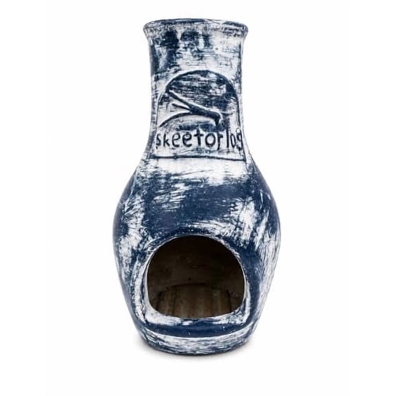 Skeeterlog Chiminea Kit – Deep Springs Blue – Clay Firewood
