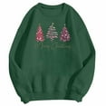 thumbnail image 4 of Fiaer Merry Christmas Sweatshirts for Women Shine Xmas Tree Graphic Crew Neck Plus Size Pullover Baggy Long Sleeve Tops Green XXL, 4 of 4