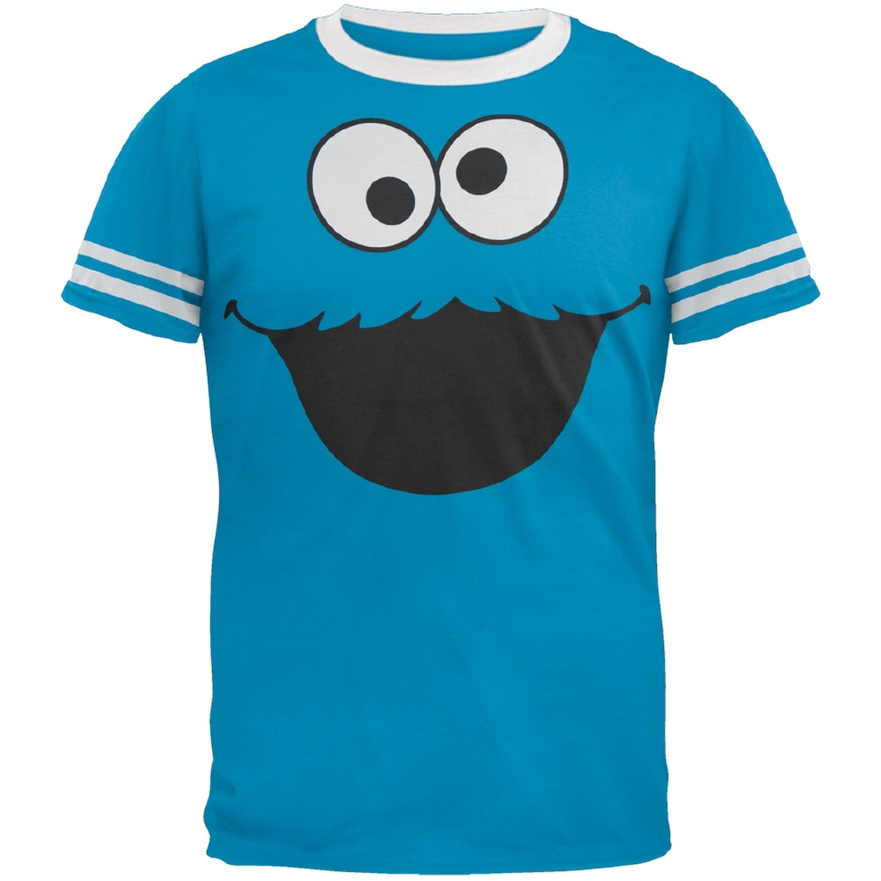 Sesame Street Shirt Simple Cookie Adult Ringer T