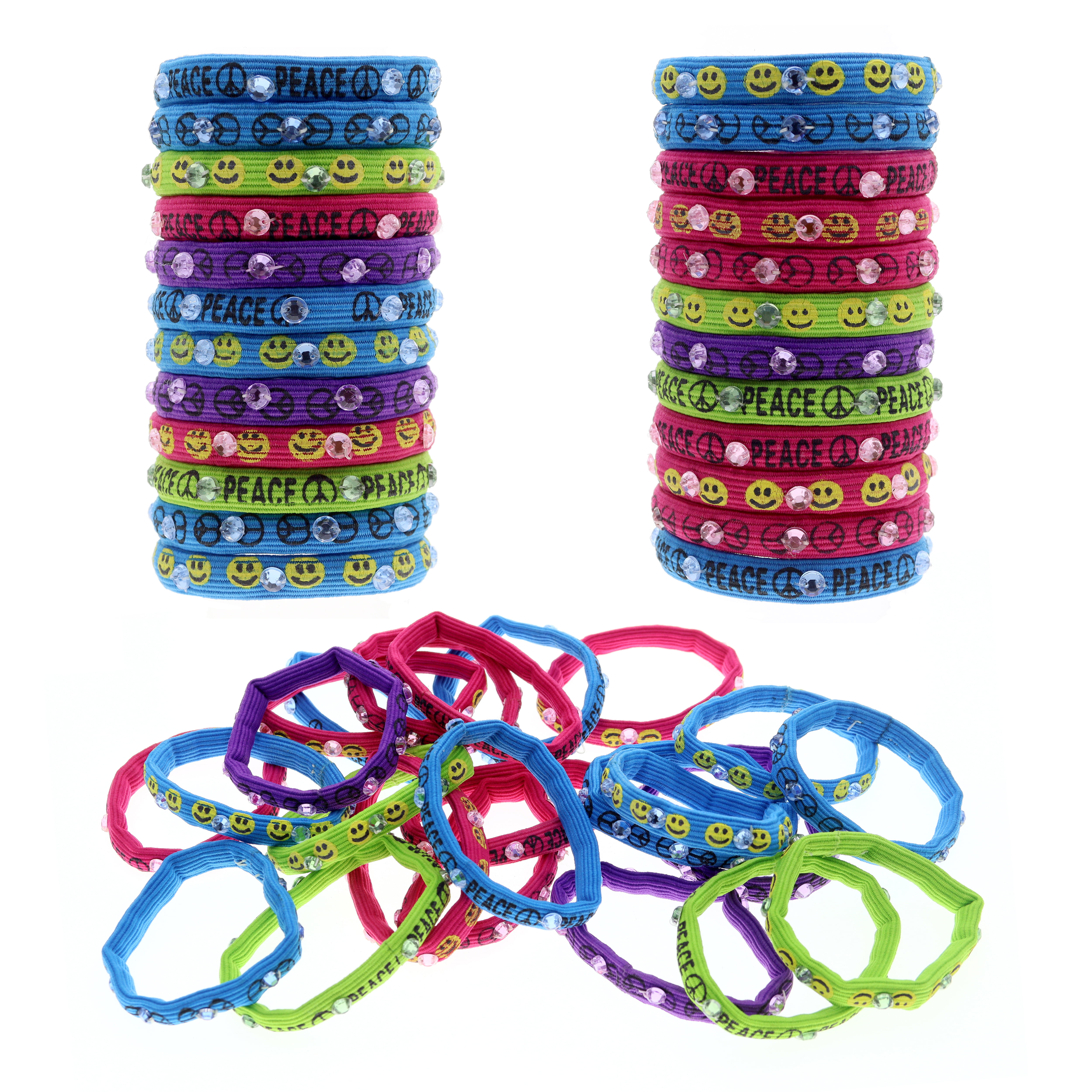 Frogsac - Hair Tie Ponytail Holder Bracelets for Girls, Kids, Teens 24 ...