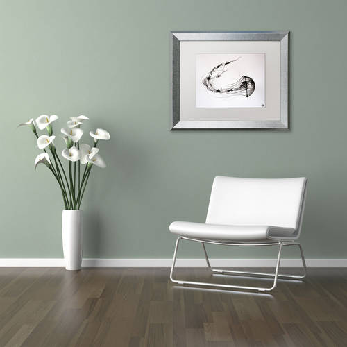 Trademark Fine Art 'That's No Moon' Canvas Art by Marc Allante, White Matte, Silver Frame