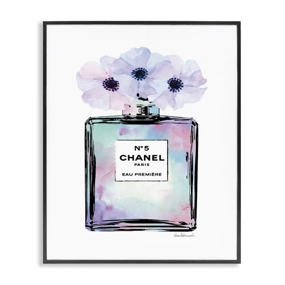 Stupell Industries Glam Purple Flower Glam Perfume Black Framed Giclee Art, 11 x 14, by Amanda Greenwood